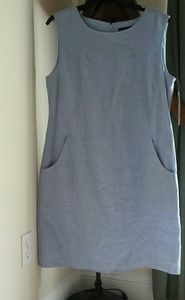 Preston &York Blue Linen Dress with Pockets